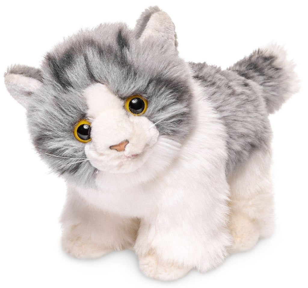 Chaton debout (gris-blanc) - peluche Uni Toys
