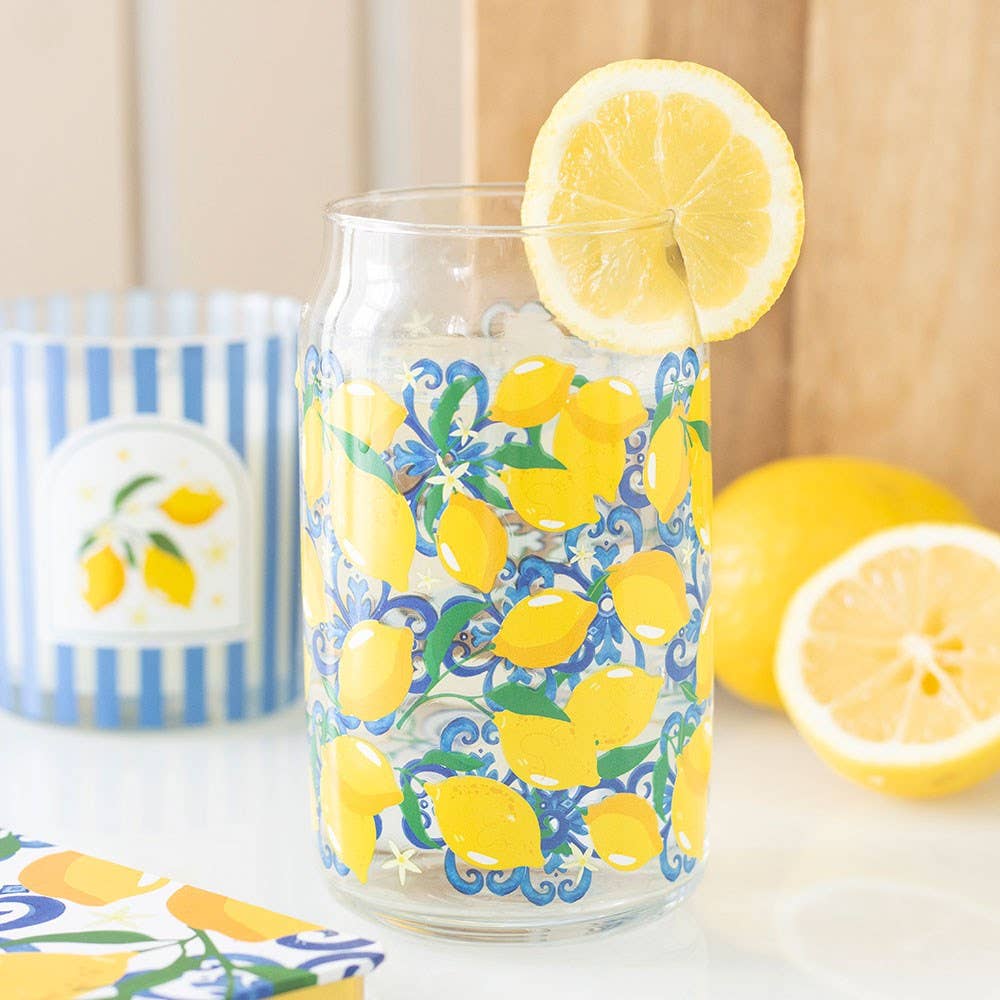 Verre en Forme Canette imprimé Citrons
