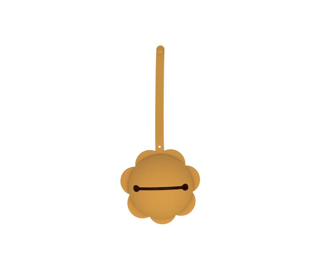 Porte-sucette en silicone Fleur moutarde