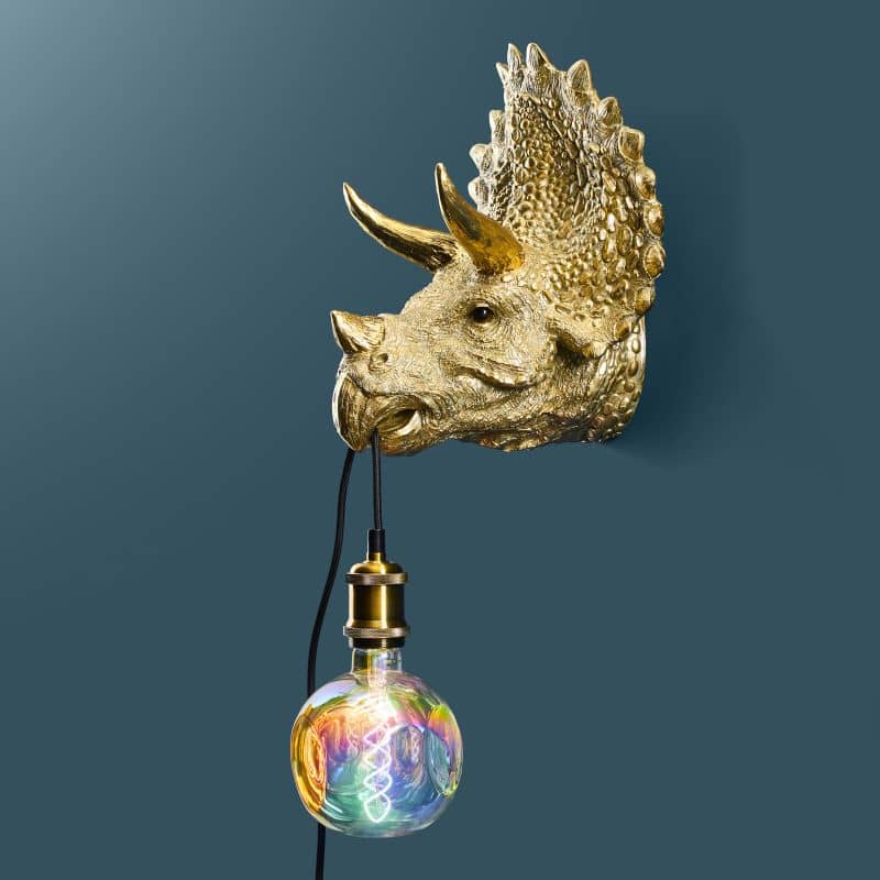 Applique murale Triceratops Cera Or, résine, 31,5 x 28,5 cm