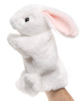 Lapin marionnette à main (blanc) - 24 cm (hauteur) - peluche Uni Toys