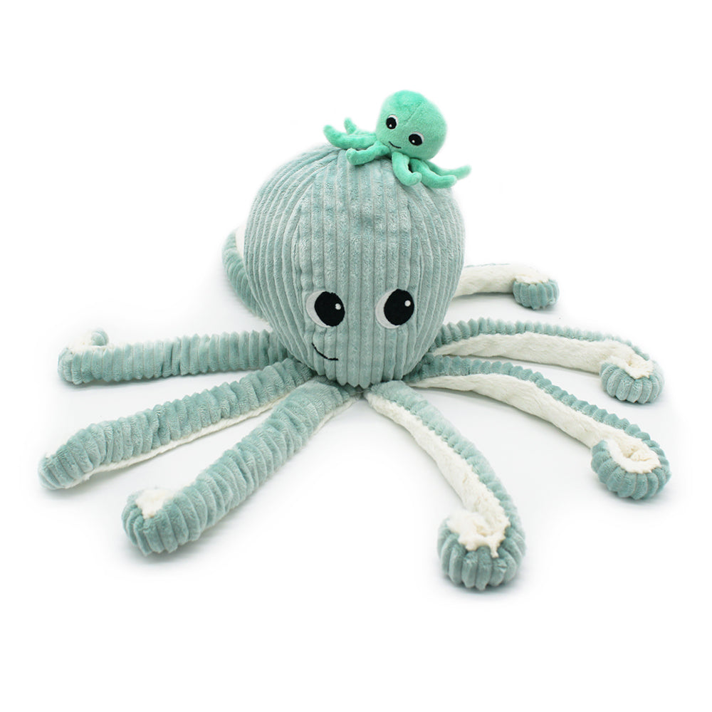 Peluche pieuvre Filou maman et son bébé menthe – Les Ptipotos