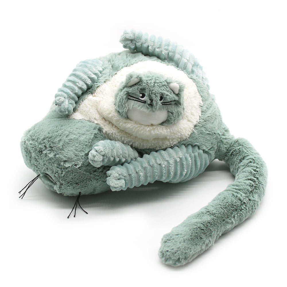 Peluche chat Miaou maman et son bébé vert menthe – Les Ptipotos – vue 7