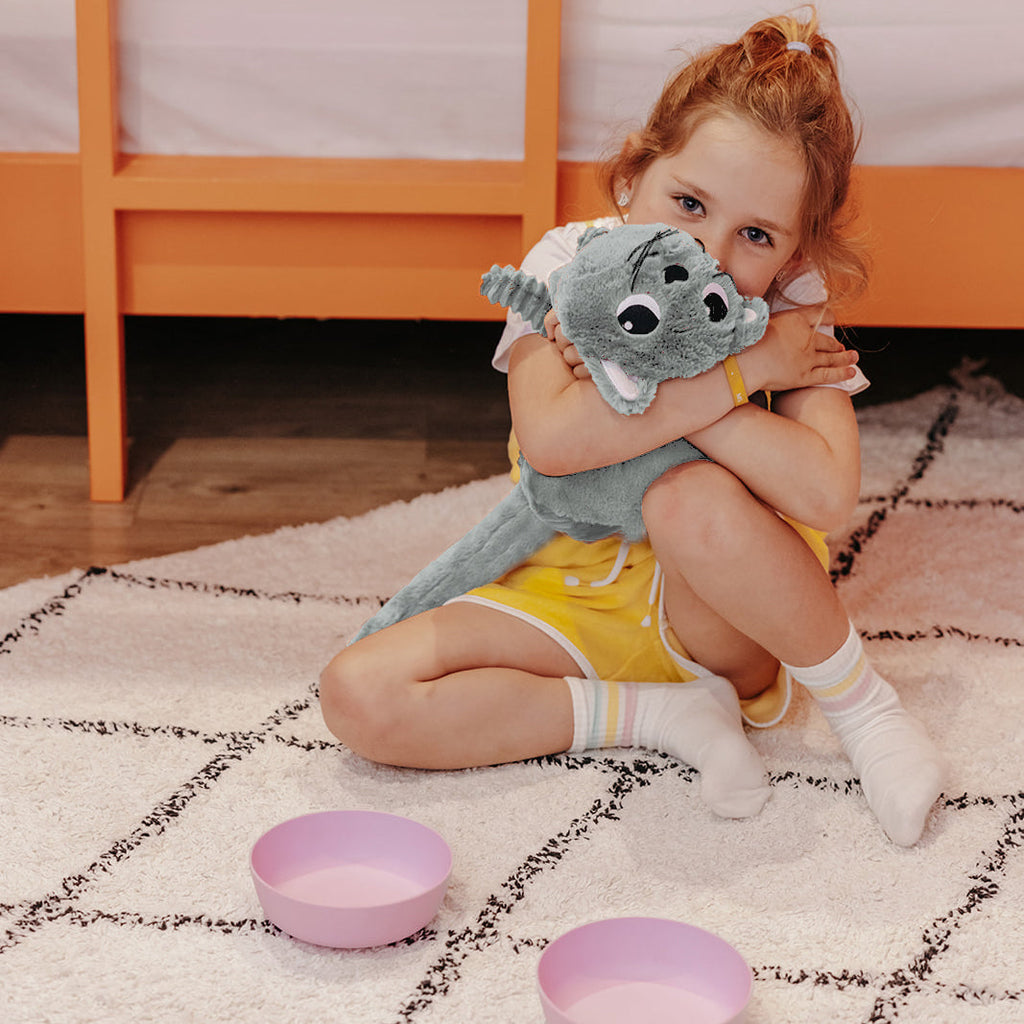 Peluche chat Miaou maman et son bébé vert menthe – Les Ptipotos – vue 2