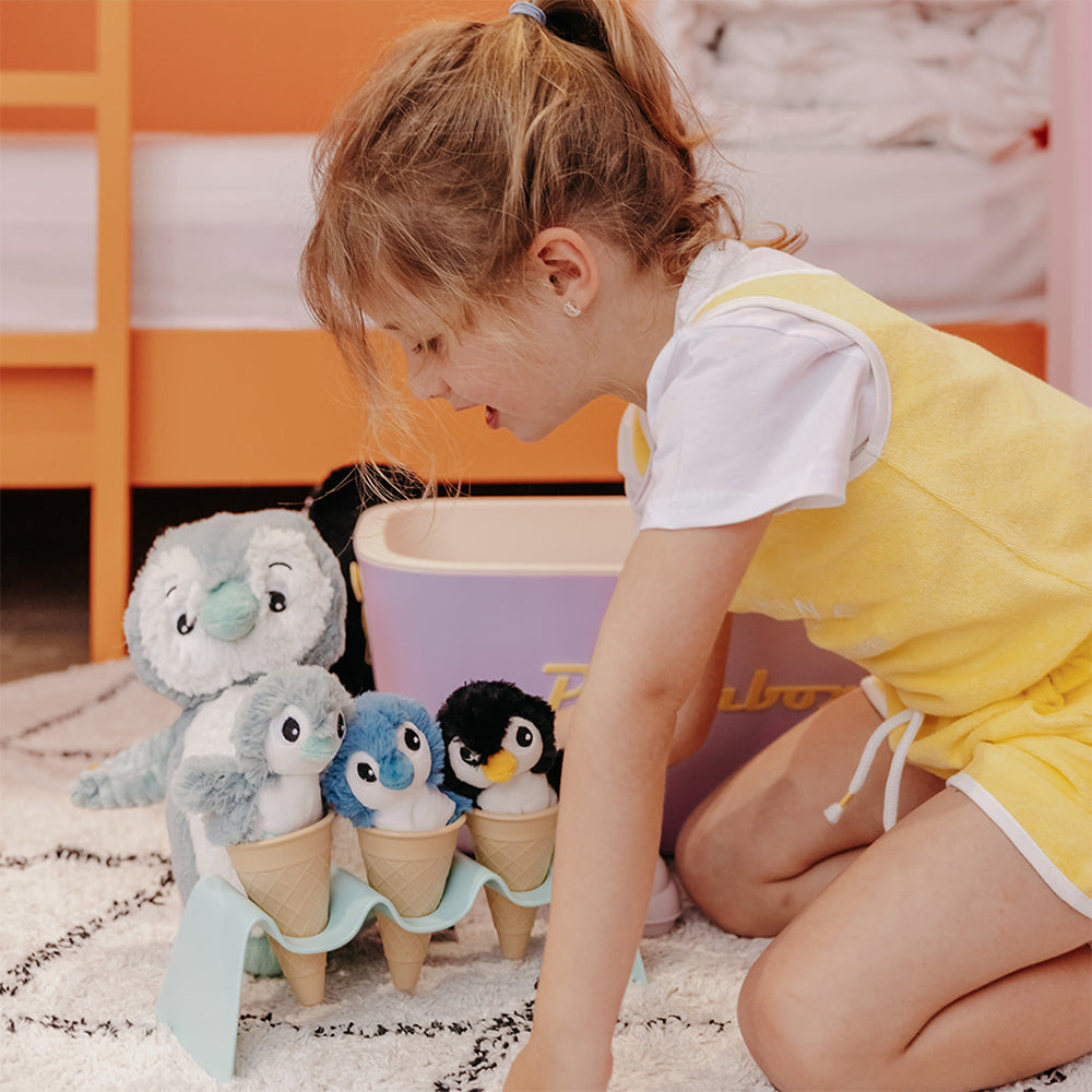 Peluche pingouin Iglou maman et son bébé vert menthe – Les Ptipotos – vue 2