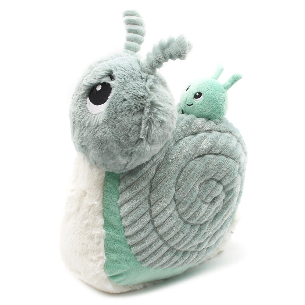 Peluche escargot Speedou maman et son bébé vert menthe – Les Ptipotos – vue 3