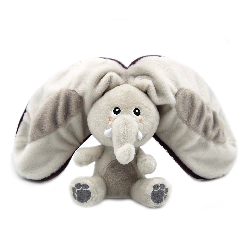 Peluche réversible Velvet l'éléphant/aubergine – Flipetz – vue 7