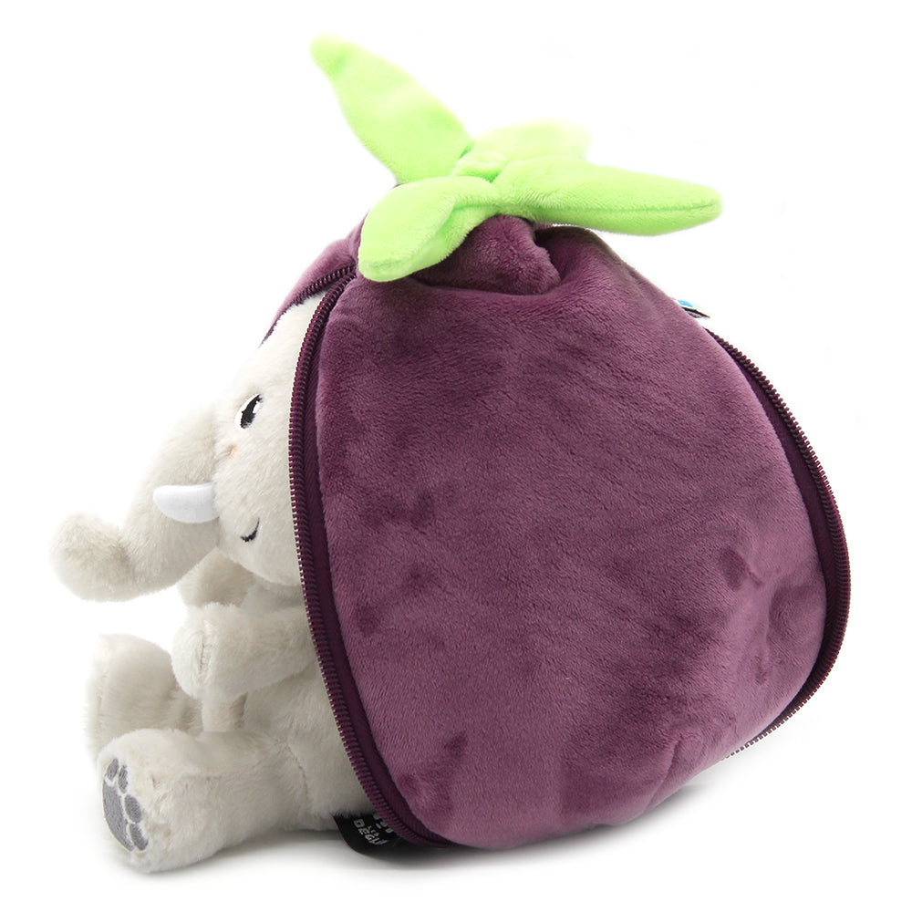 Peluche réversible Velvet l'éléphant/aubergine – Flipetz – vue 8