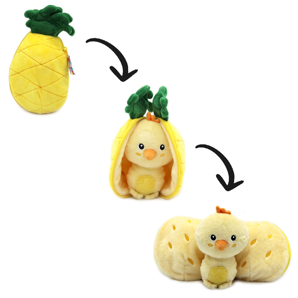 Peluche réversible Nugget le poussin/ananas – Flipetz