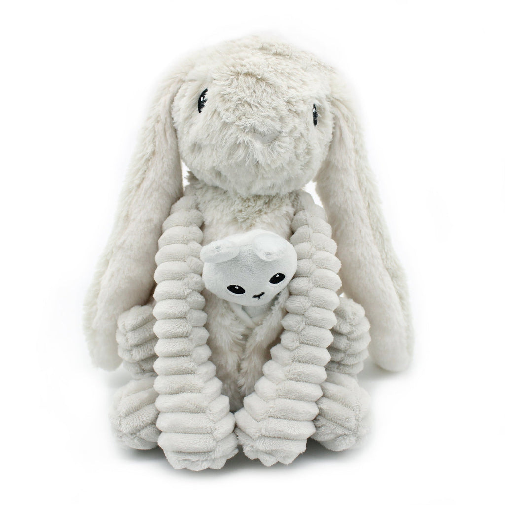 Peluche lapin Toudou maman et son bébé gris clair – Les Ptipotos – vue 6