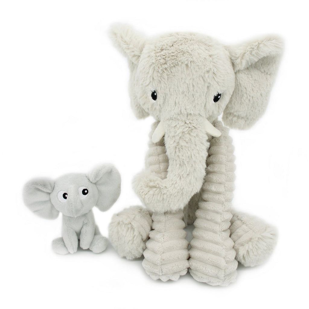 Peluche éléphant Dimoitou maman et son bébé gris clair – Les Ptipotos