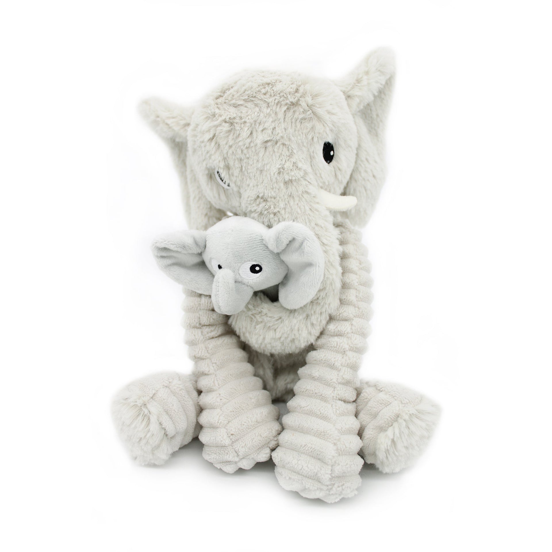 Peluche éléphant Dimoitou maman et son bébé gris clair – Les Ptipotos – vue 6