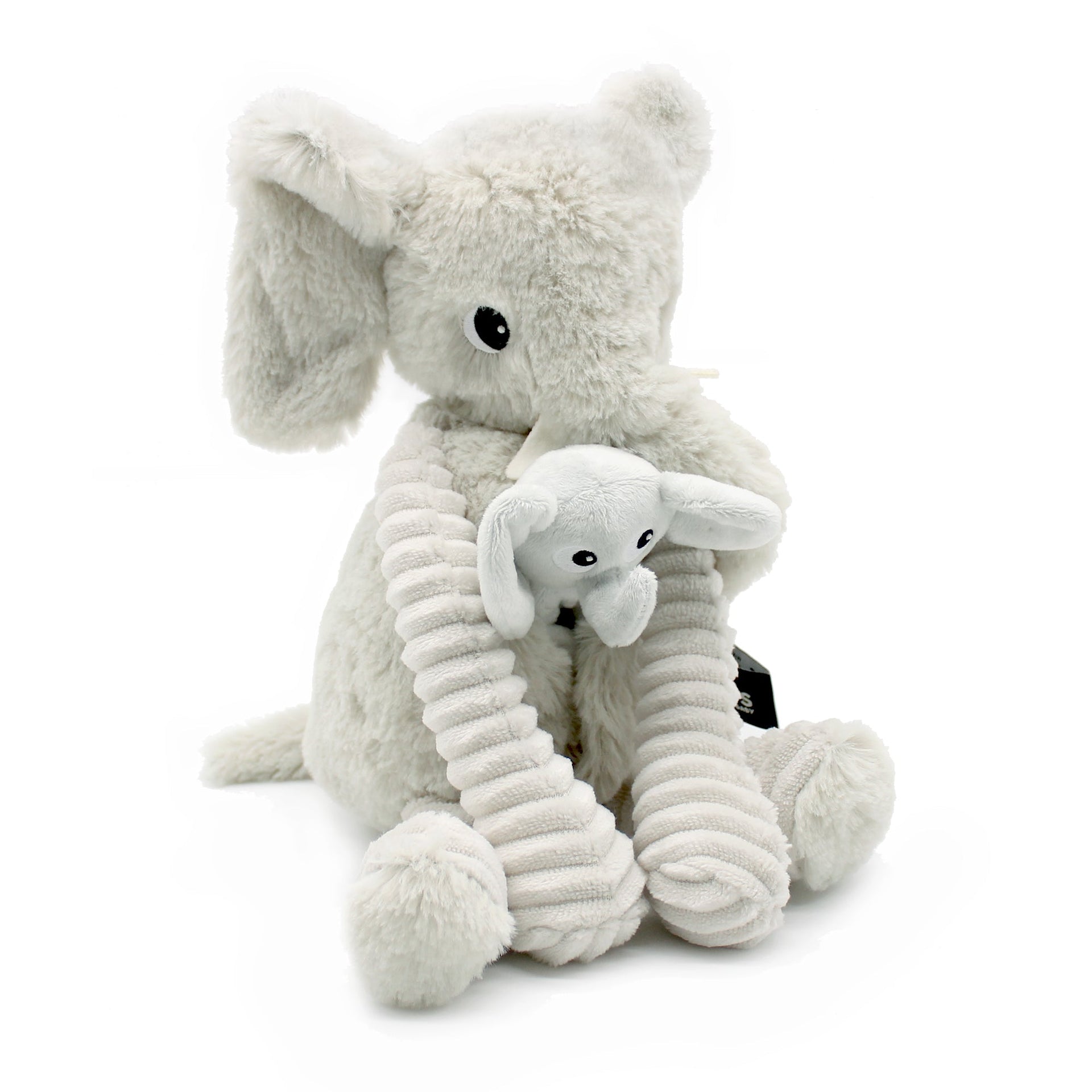 Peluche éléphant Dimoitou maman et son bébé gris clair – Les Ptipotos – vue 3