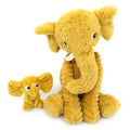 Peluche éléphant Dimoitou maman et son bébé jaune moutarde – Les Ptipotos
