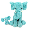 Peluche éléphant Dimoitou maman et son bébé bleu aqua – Les Ptipotos