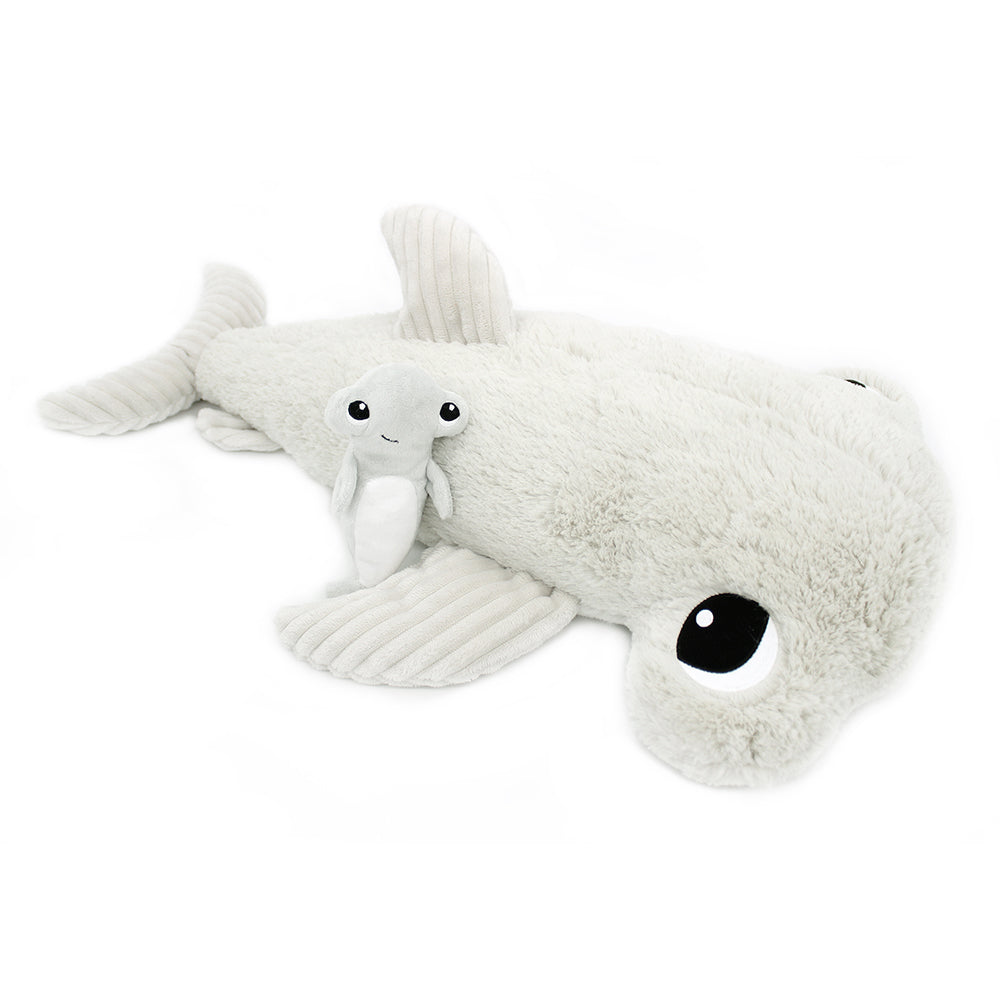 Peluche requin marteau Clou maman et son bébé gris clair – Les Ptipotos