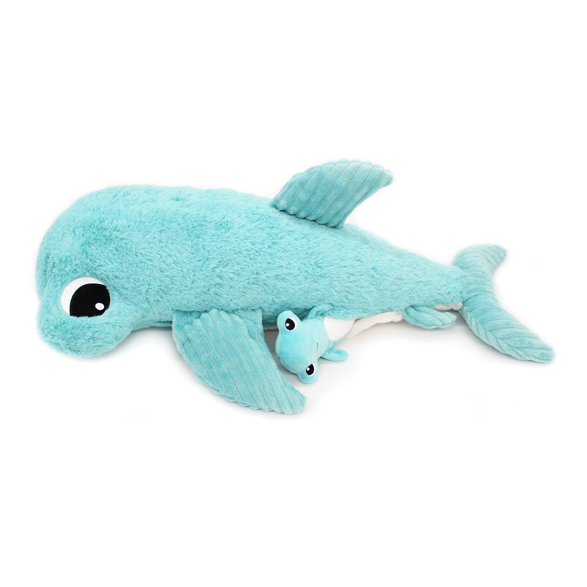 Peluche requin marteau Clou maman et son bébé bleu aqua – Les Ptipotos – vue 4