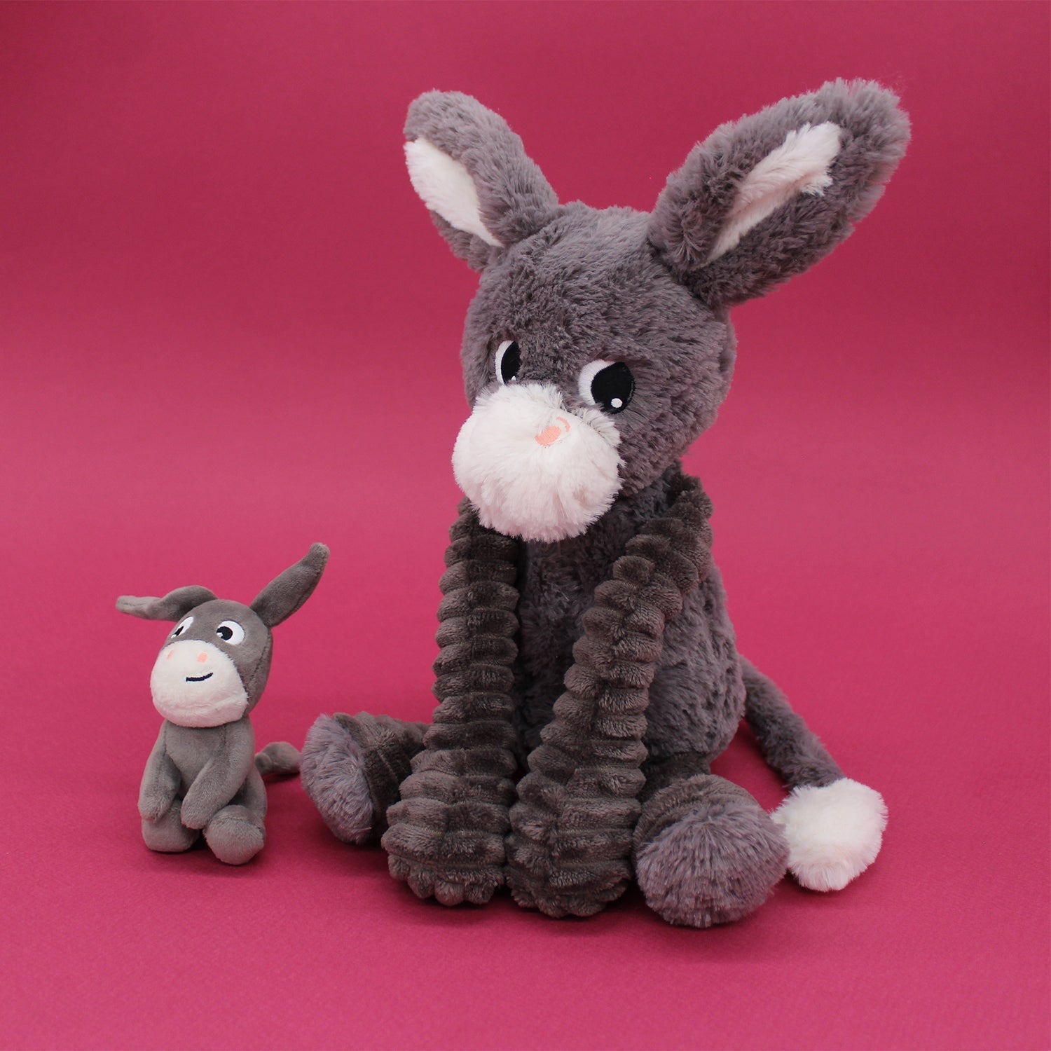 Peluche âne Poitou maman et son bébé gris – Les Ptipotos – vue 9
