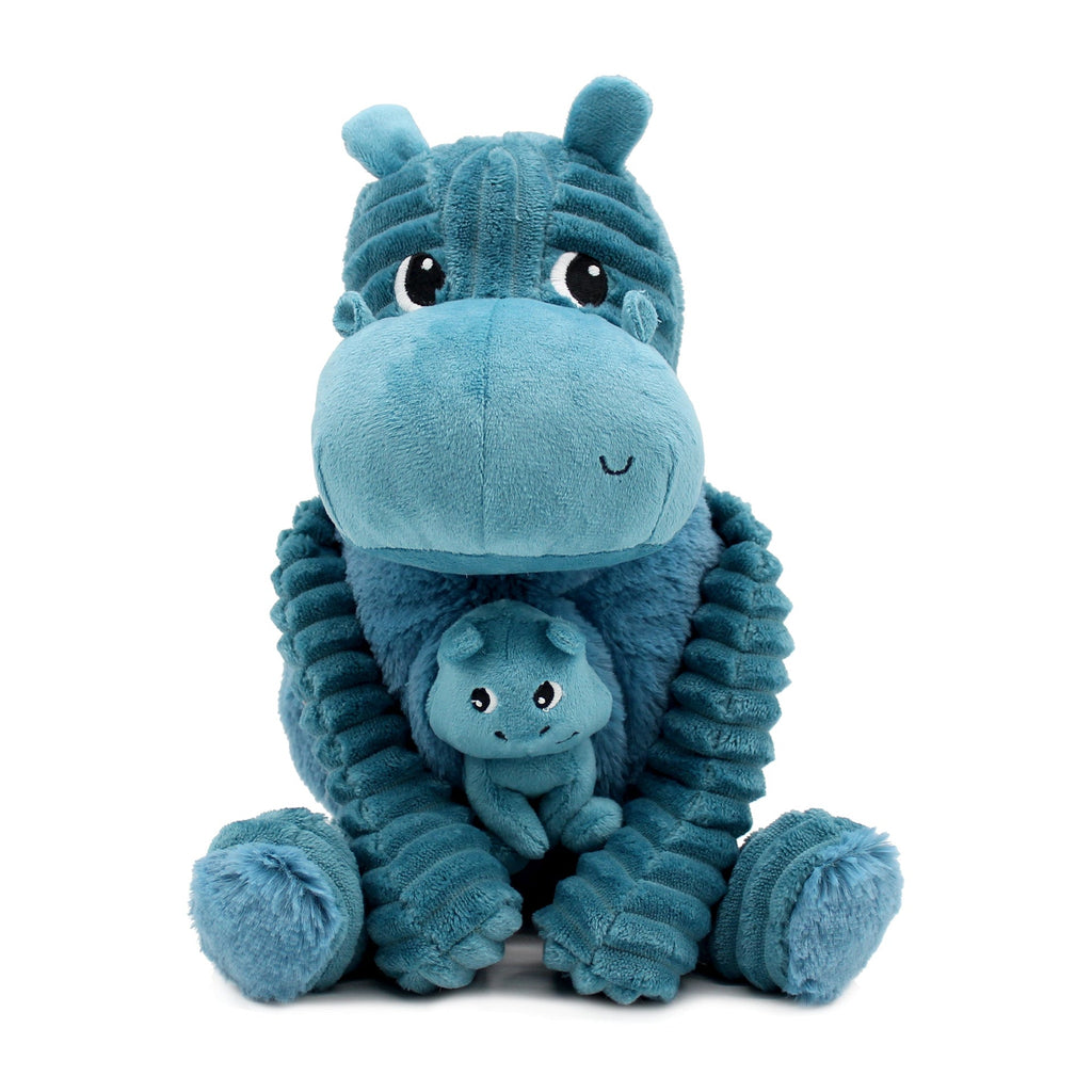 Peluche hippopotame Bibou maman et son bébé bleu – Les Ptipotos – vue 5