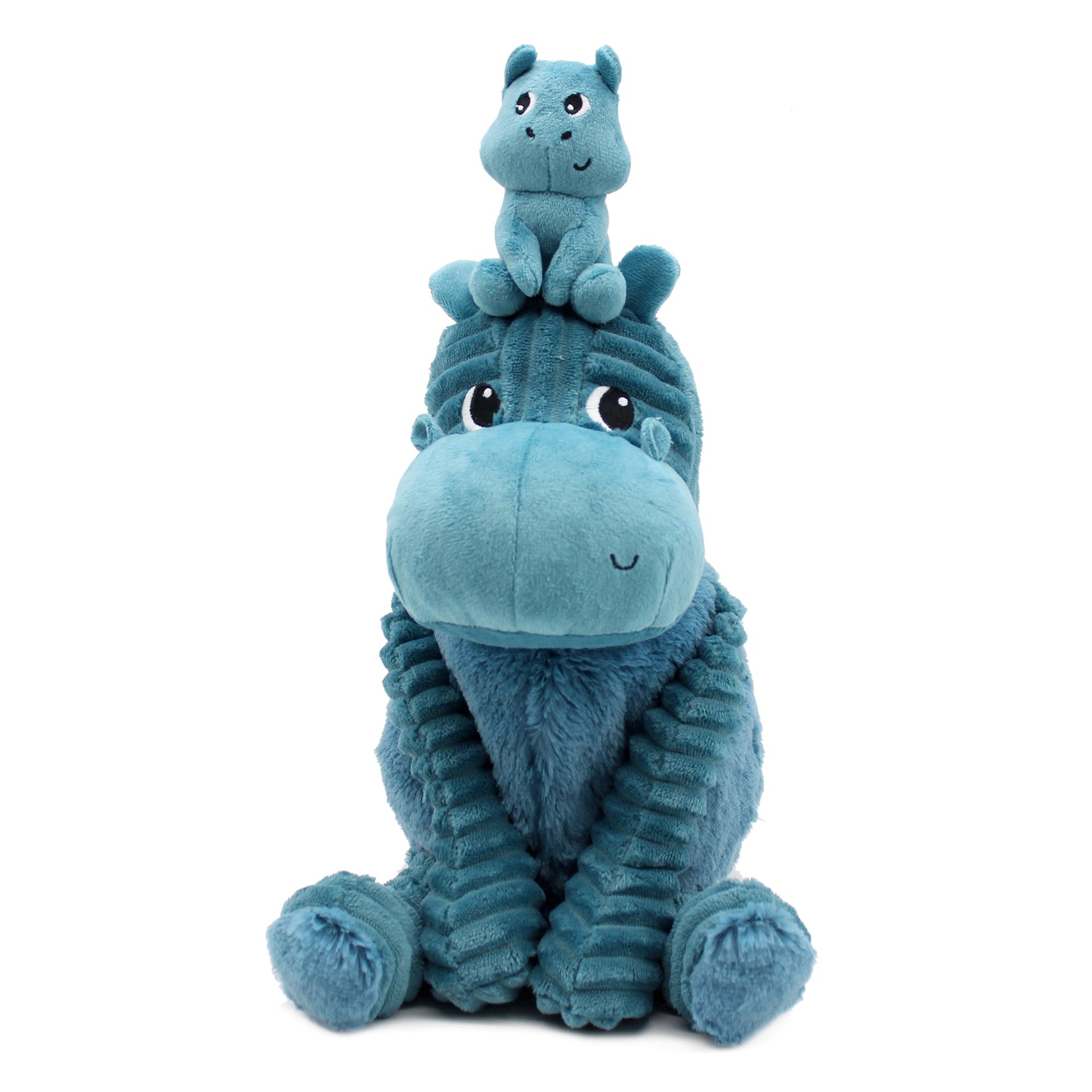 Peluche hippopotame Bibou maman et son bébé bleu – Les Ptipotos – vue 6