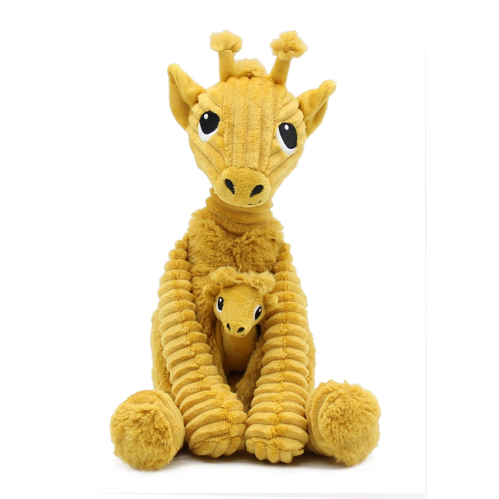 Peluche girafe Loncou maman et son bébé jaune moutarde – Les Ptipotos – vue 7