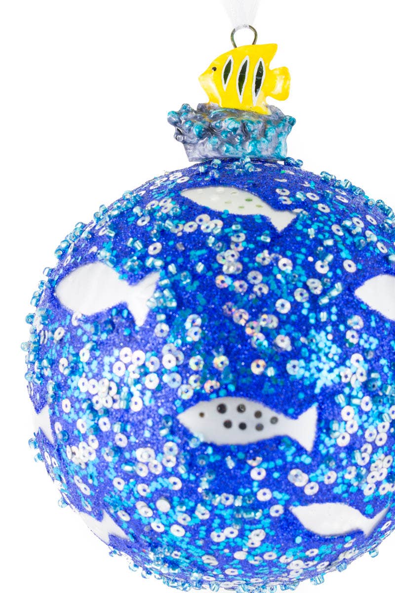 Boule de Noël Poisson-Papillon Pailleté