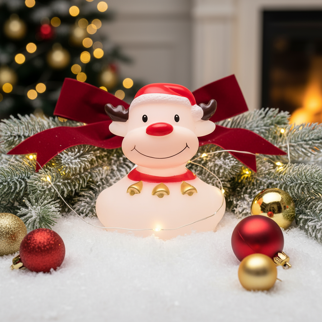 White Christmas Reindeer Duck