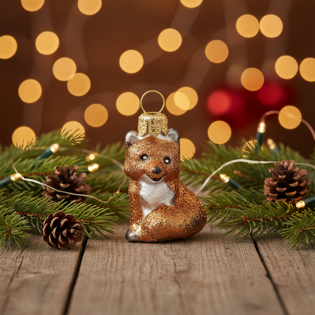 Fox Christmas bauble XS