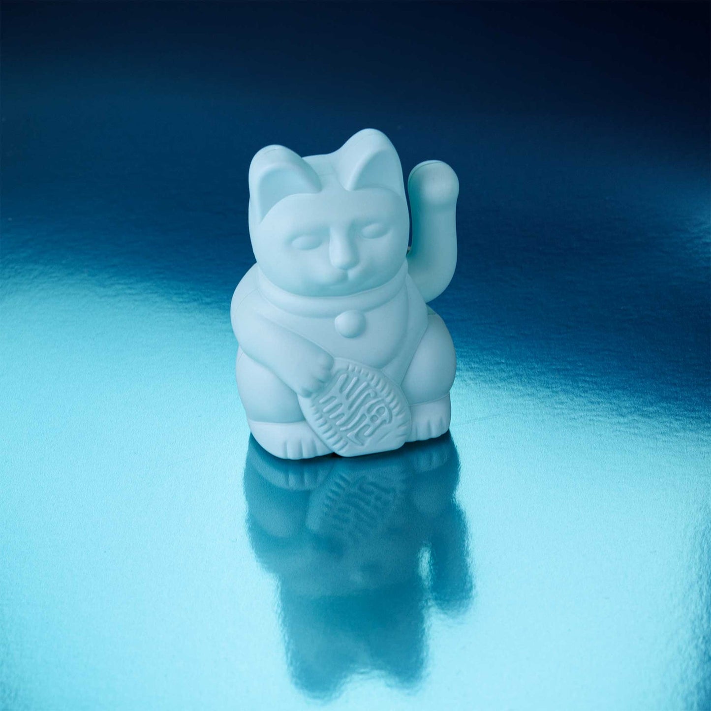 Mini Lucky Cat albastru deschis solar