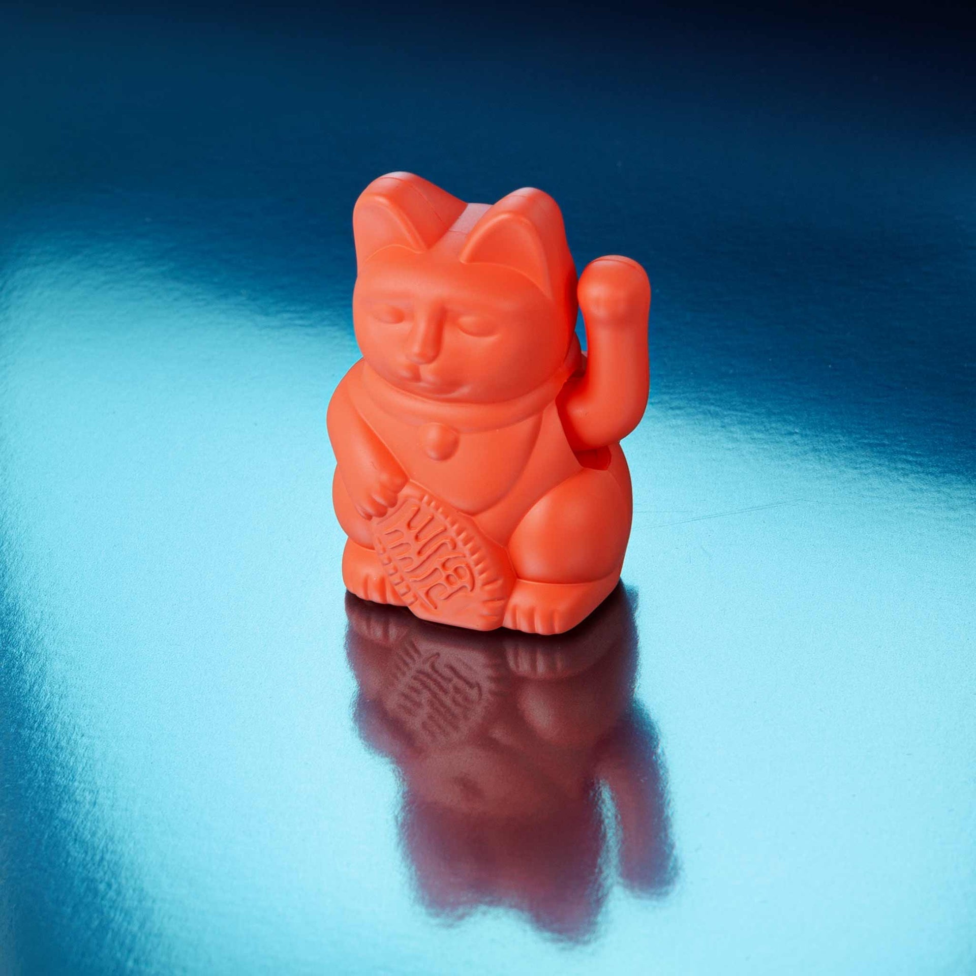 Mini Chat Chanceux Solaire Orange Néon