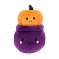 Peluche Halloween Keeleco citrouille dans un chaudron violet 12 cm