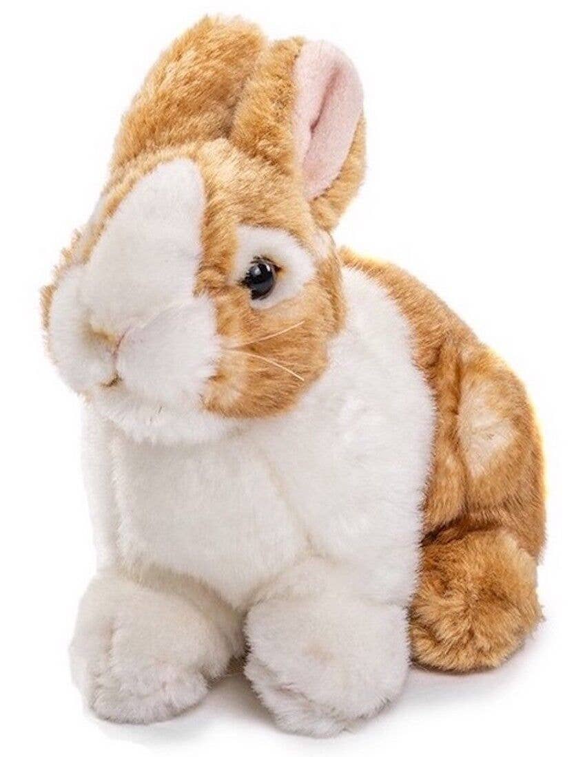 Peluche Lapin assis (marron-blanc)