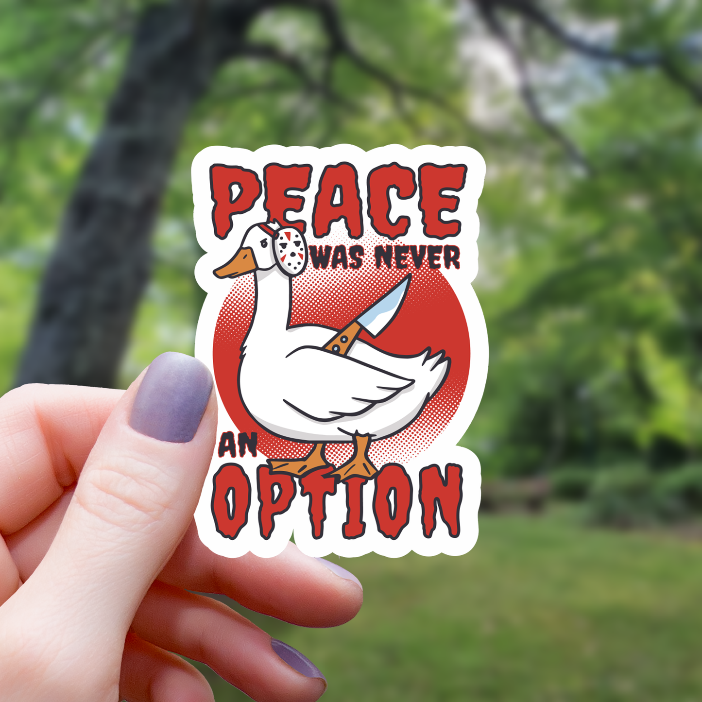 Sticker Canard "Peace Was Never An Option" Mimic Gaming Co CoinCaillerie