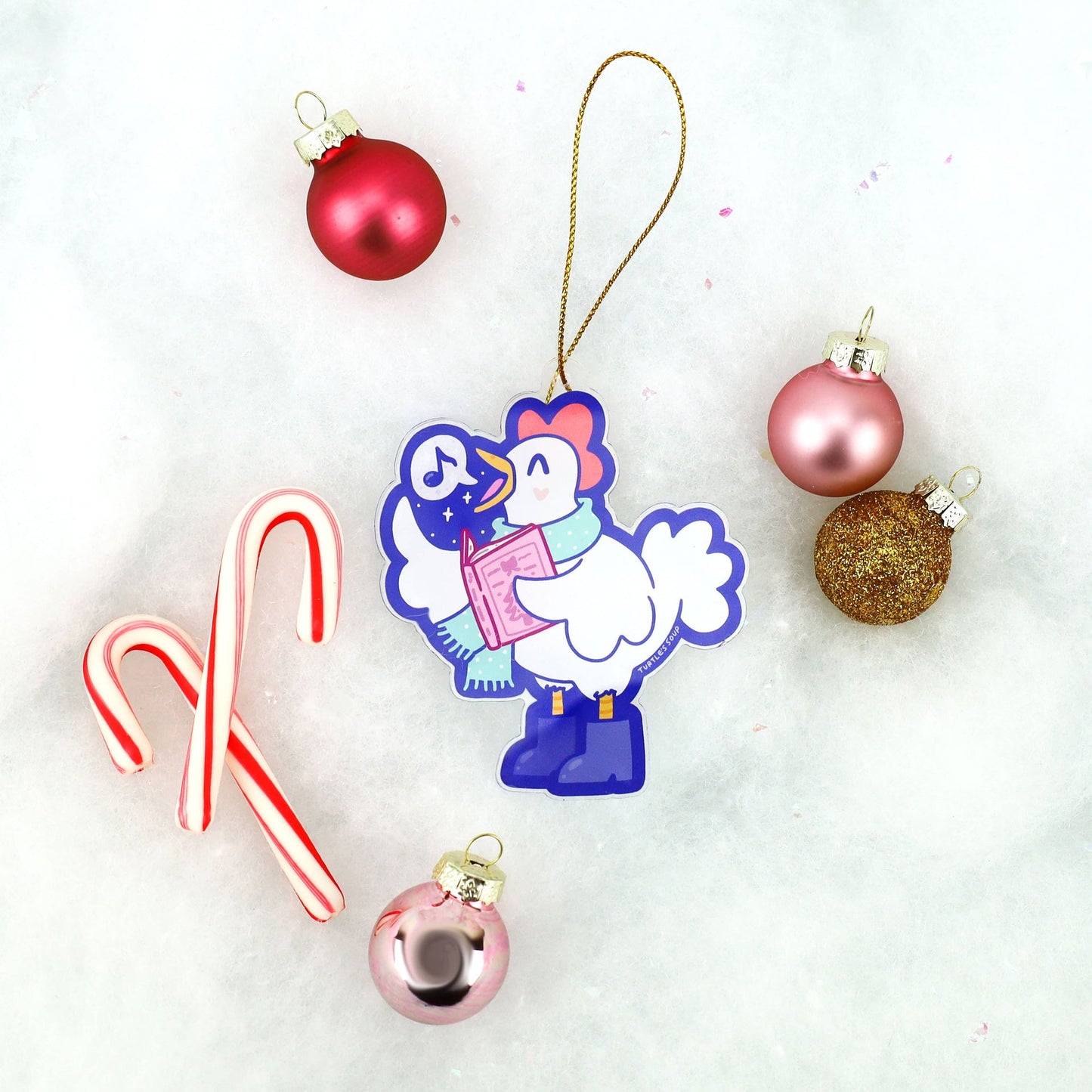 Zingende kip kerstversiering