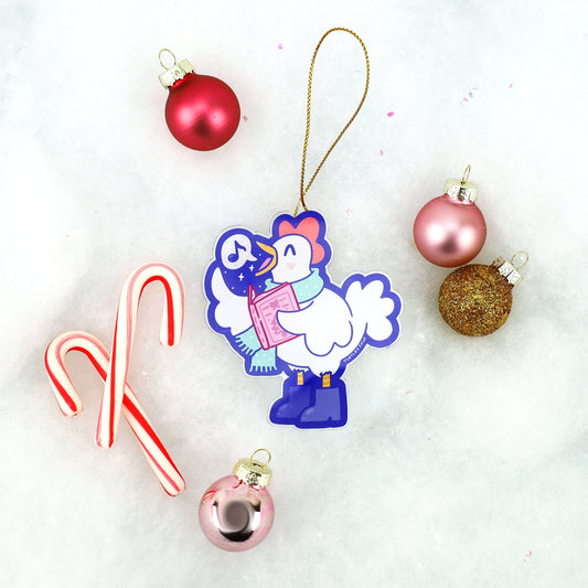 Zingende kip kerstversiering