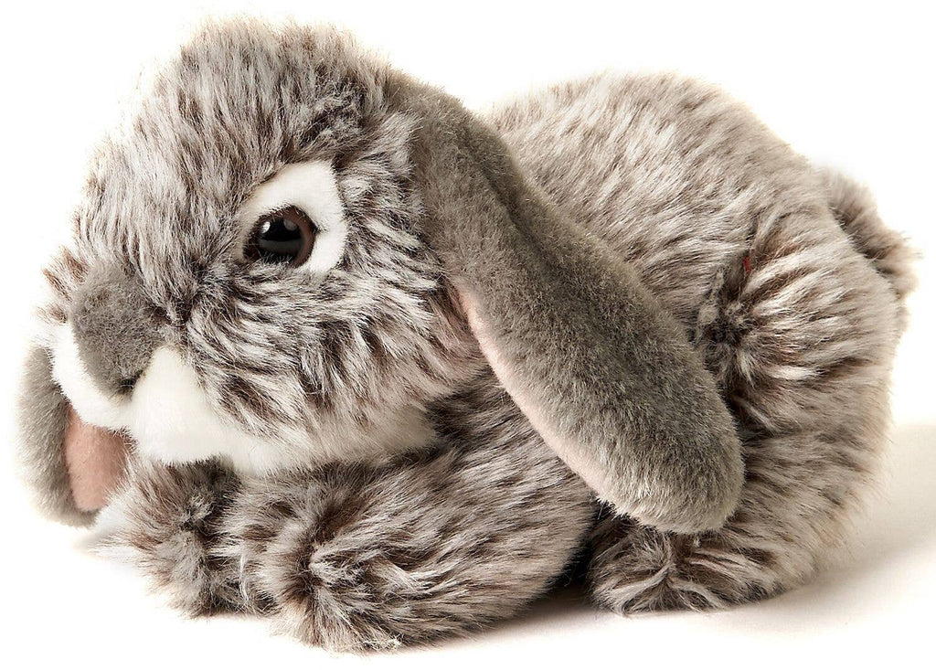 Peluche lapin bélier gris couché Uni Toys