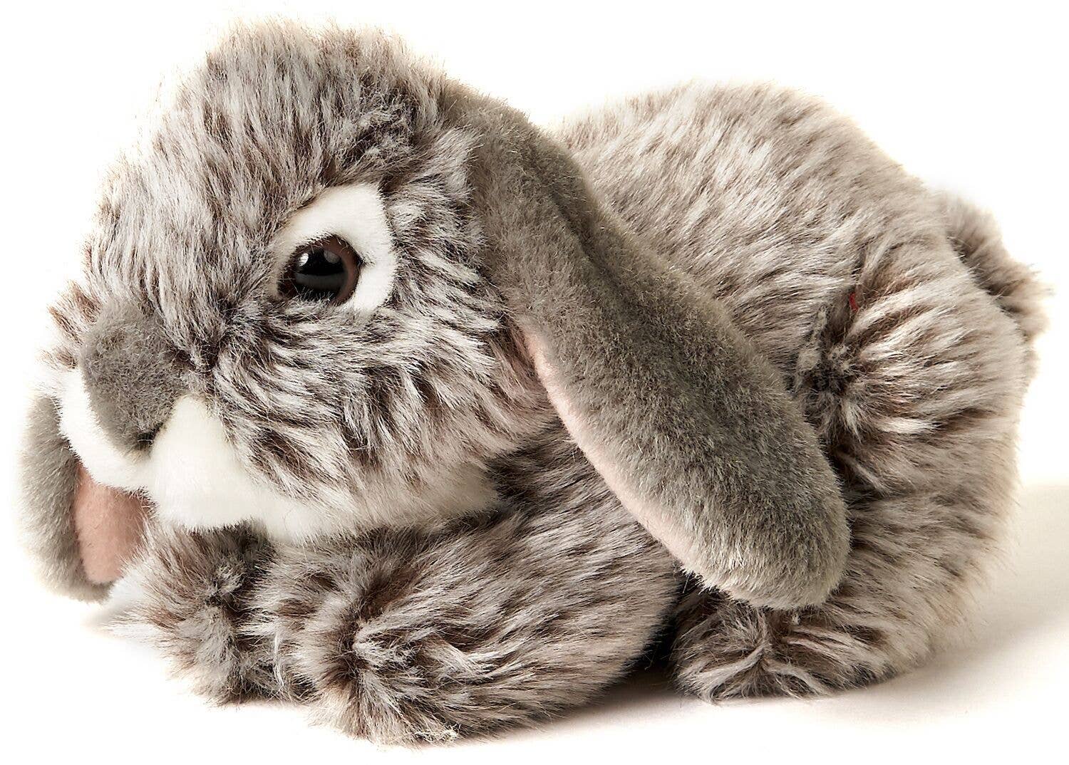 Peluche lapin bélier gris couché Uni Toys
