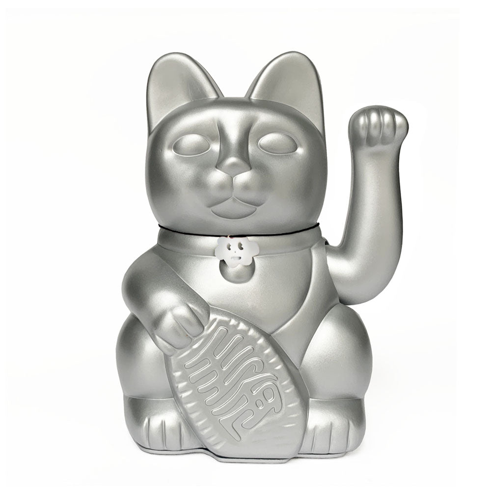 Chat Chanceux Argent