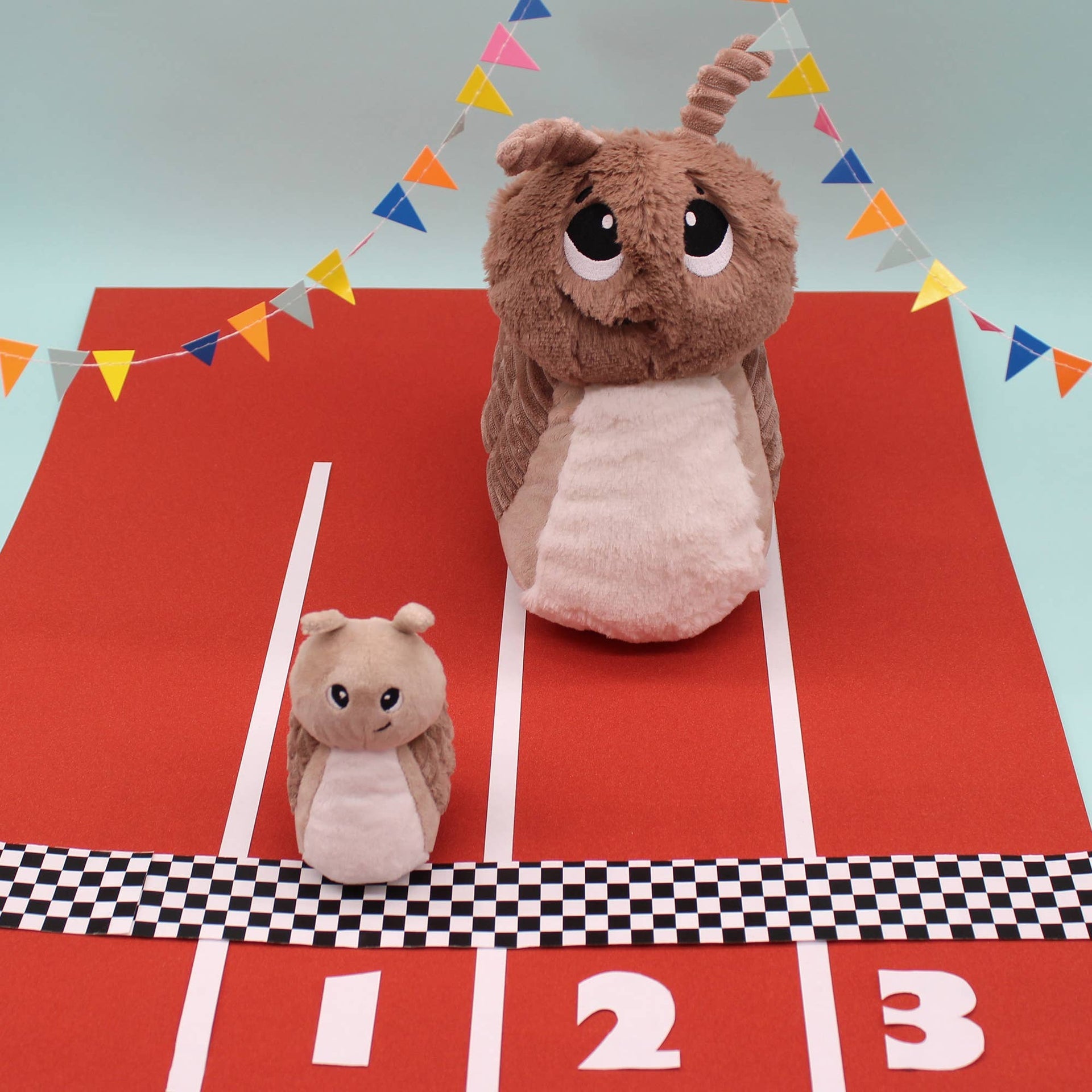 Speedou the snail mom and baby plush, brown and beige – Les Ptipotos