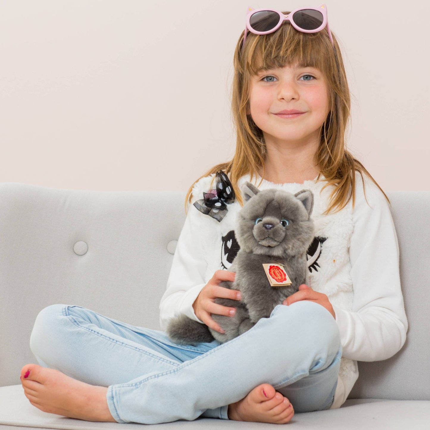 Peluche Chaton Chartreux assis