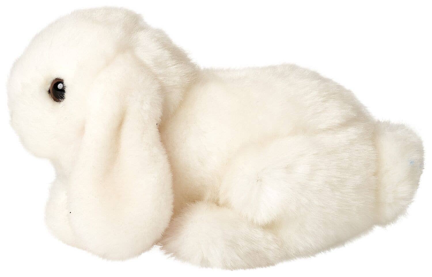 Peluche lapin bélier blanc couché Uni Toys