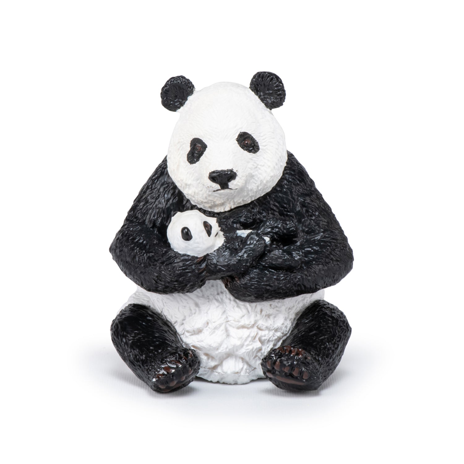 Figurine Panda assis et son bébé Papo - animal sauvage