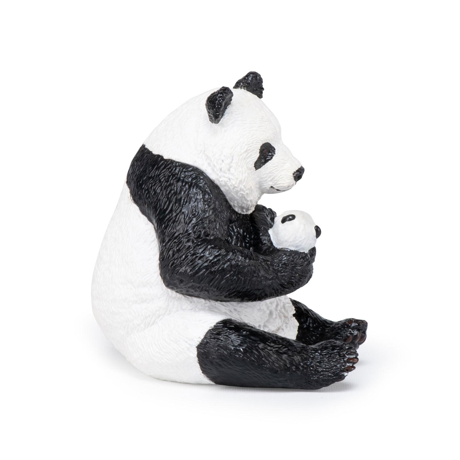 Figurine Panda assis et son bébé Papo - animal sauvage