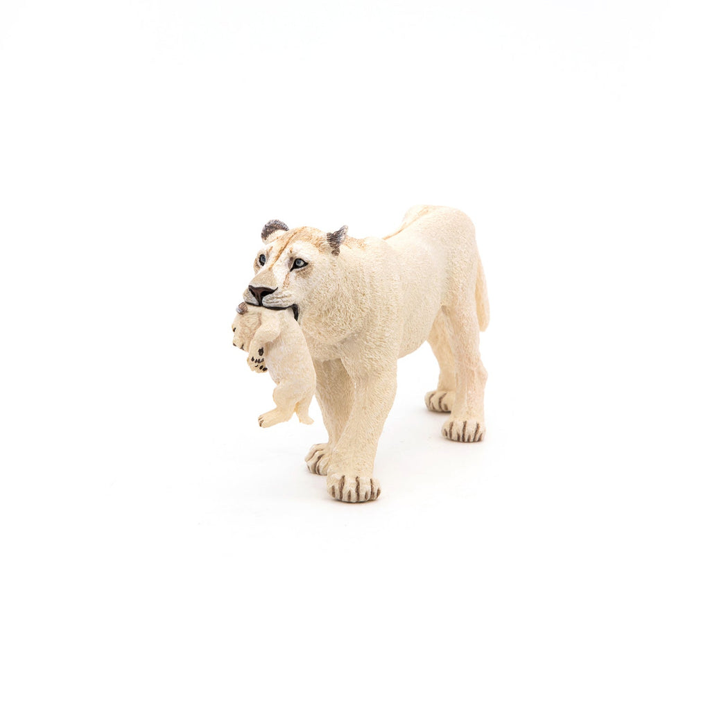 Figurine Lionne blanche avec lionceau Papo - animal sauvage