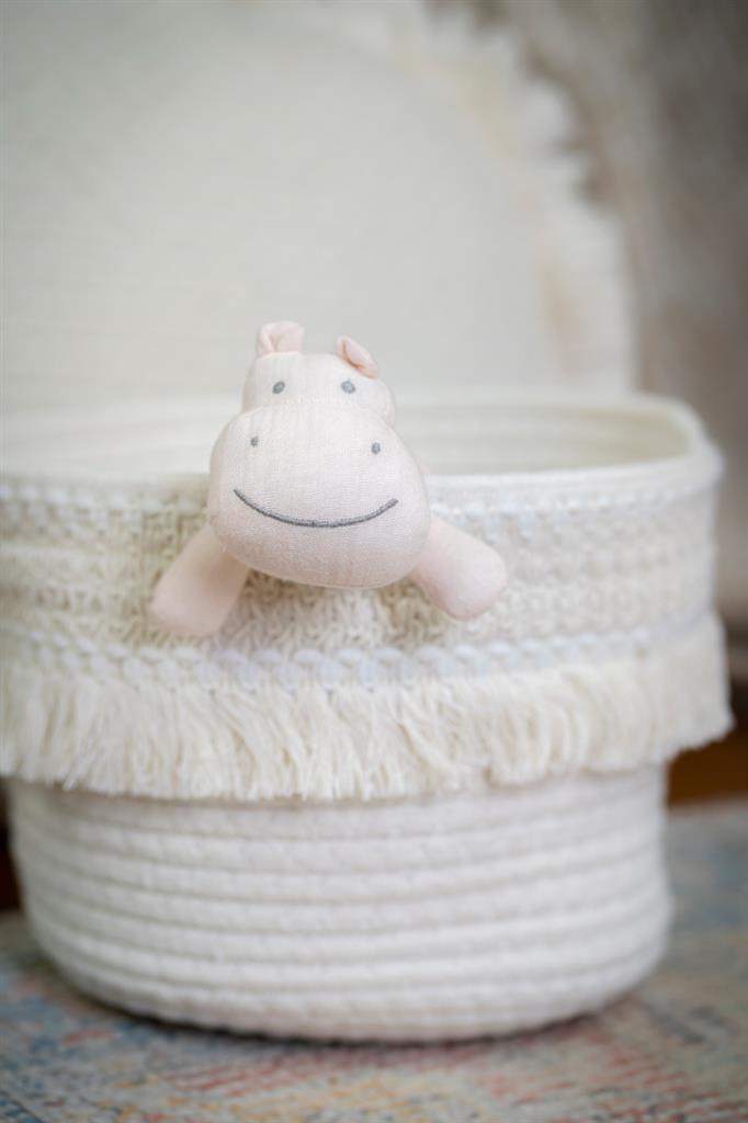 doudou hippopotame avec support de dentition tikiri 