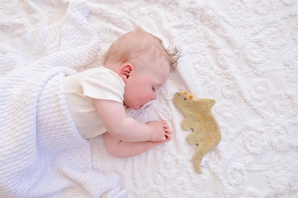 jouet a froisser doudou dinausore triceratops tikiri 