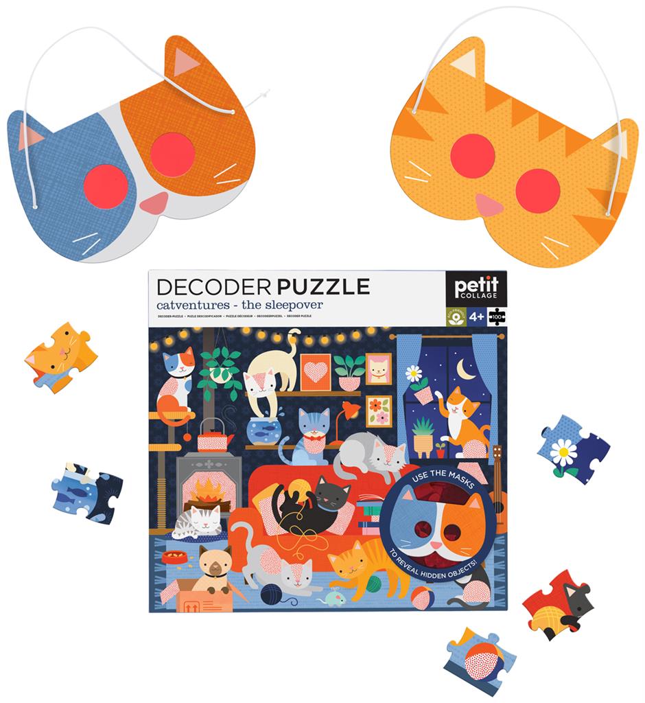 Puzzle chats Aventures de Chat 100 pièces Petit Collage