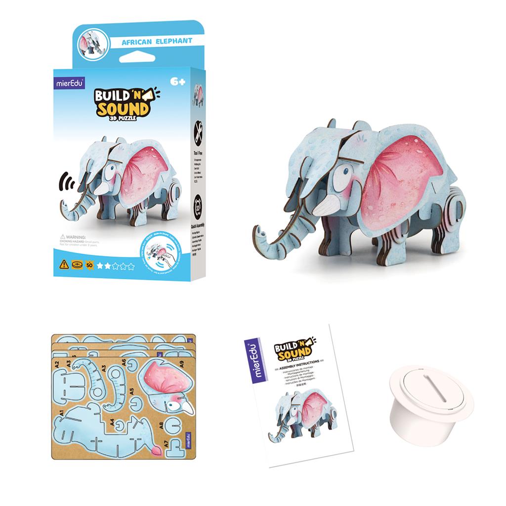 3D Puzzle Construction - African Elephant