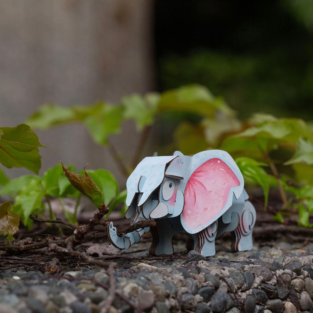 3D Puzzle Construction - African Elephant
