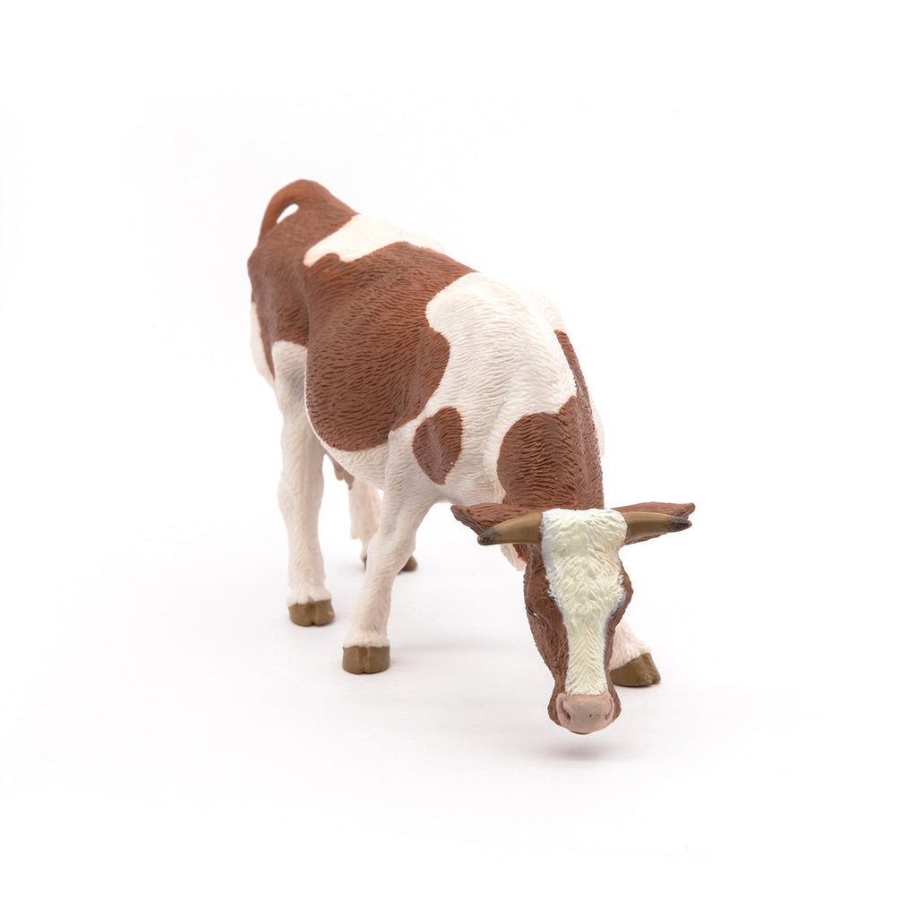 Figurine Vache simmental broutant Papo - animal de la ferme